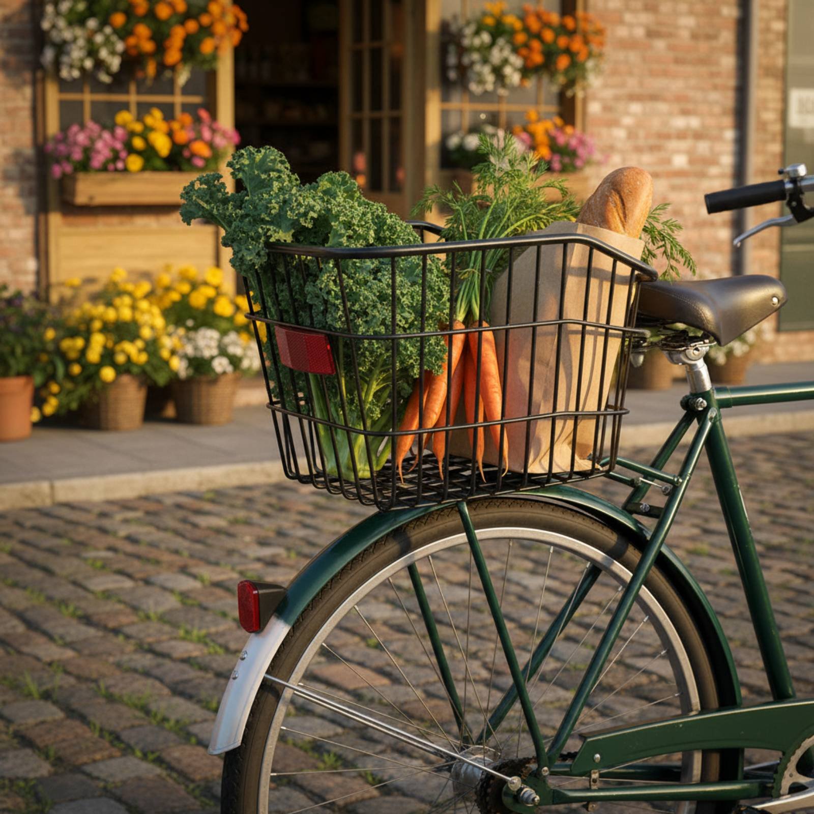 Commuting With Bike - Cycle Rear Rack Basket Sturdy-Duty Rear