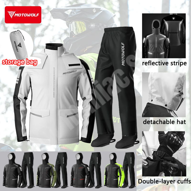 Motorcycle Reflective Raincoat - Cycling Commute Rain บทวิจารณ์และราคา
