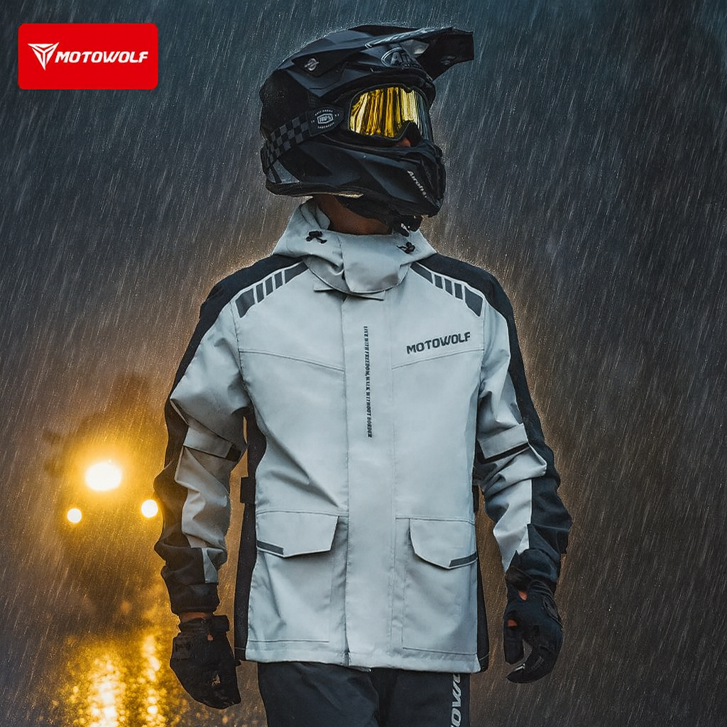 Motorcycle Reflective Raincoat - Cycling Commute Rain บทวิจารณ์และราคา