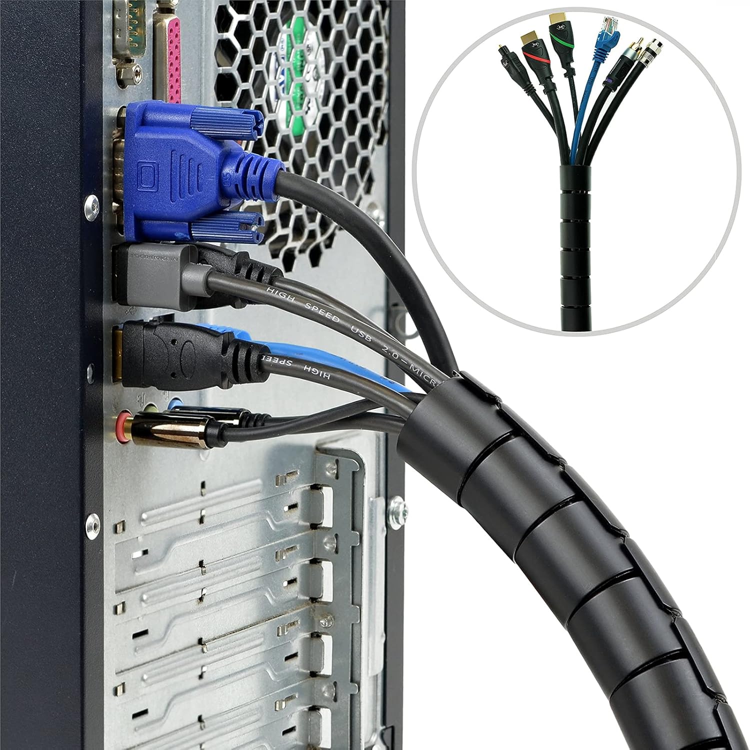 Spiral Cable Wire Wrap Cable W - Cable Lock Flexible บทวิจารณ์และราคา