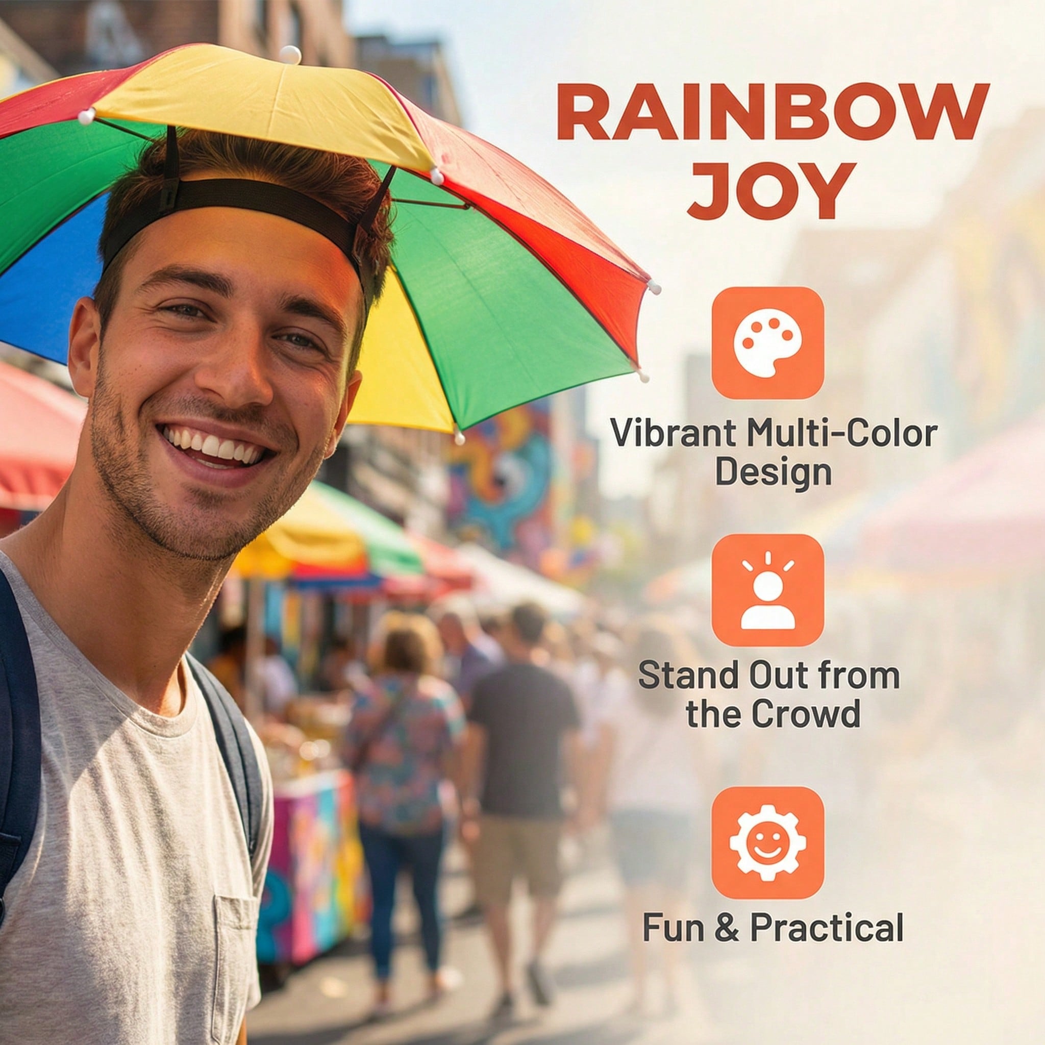 Hands Free Head Wear Umbrella  - Cycling Commute Rain บทวิจารณ์และราคา