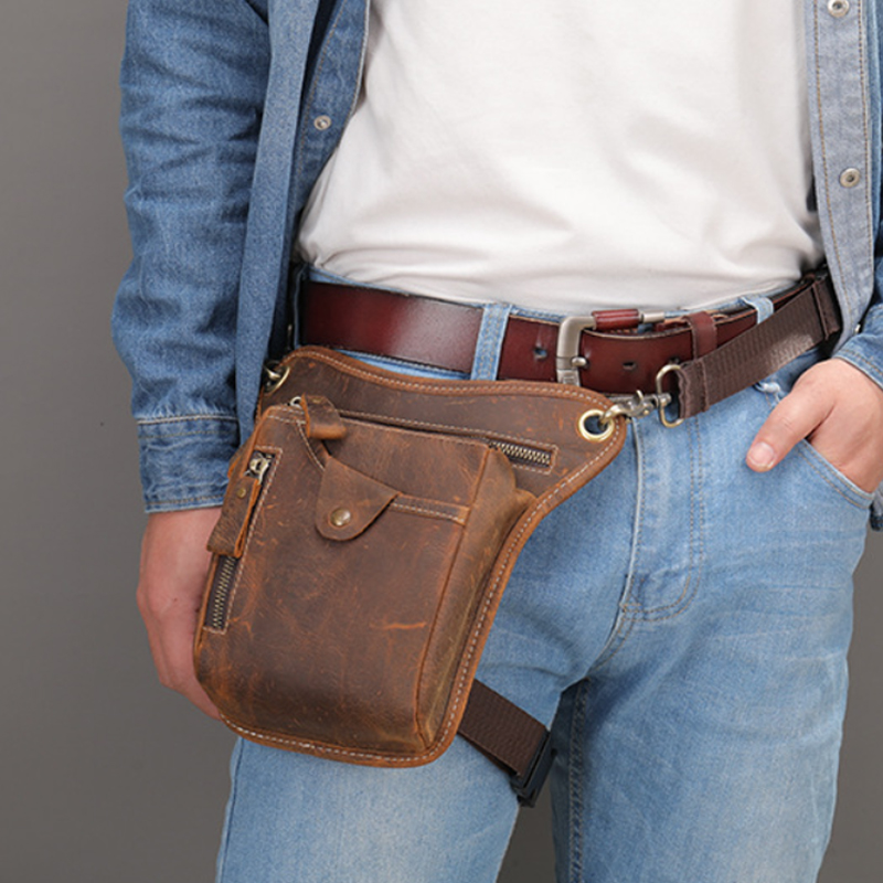 Vintage Pu Leather Waist Pack  - Cycling Commute Bag บทวิจารณ์และราคา