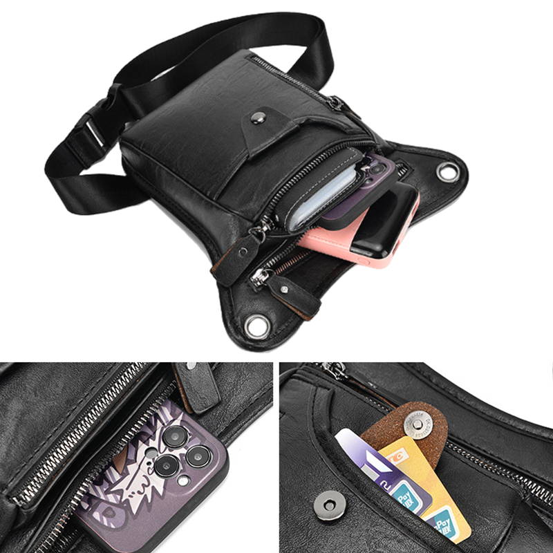 Vintage Pu Leather Waist Pack  - Cycling Commute Bag บทวิจารณ์และราคา